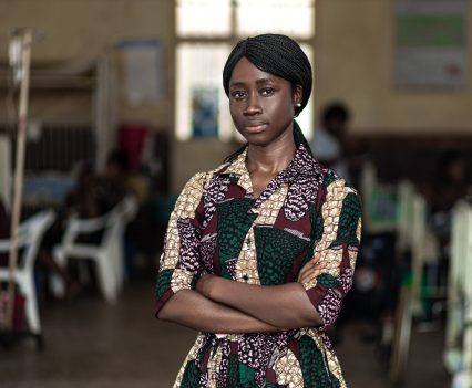 Fatu Conteh in Pediatric Ward 1 of Connaught Hospital, the largest government hospital in Sierra Leone.