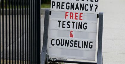 A crisis pregnancy center in Worcester, Massachusetts near a Planned Parenthood center.