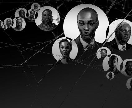 Illustrated collage of the key players in the assassination of Haitian President Jovenel Moïse.