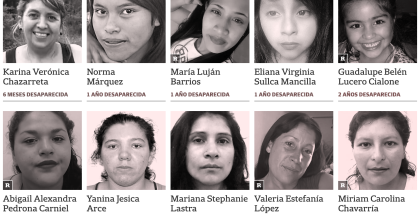 Las mujeres buscadas públicamente