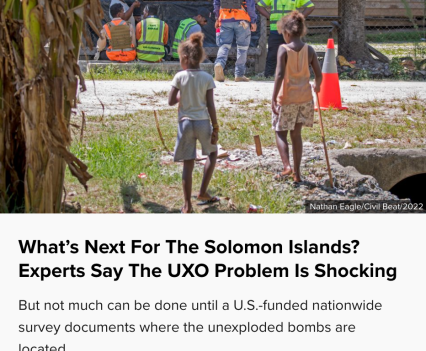 But not much can be done until a U.S.-funded nationwide survey documents where the unexploded bombs are located.
