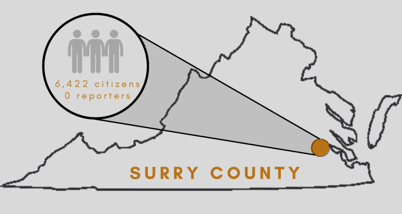 graphic of location of Surry County, Virginia