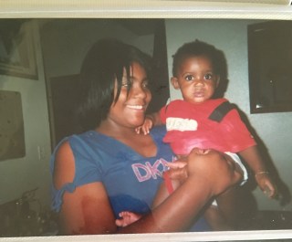 Jabari Gibbs and his mother