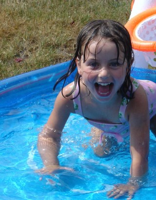 child in pool