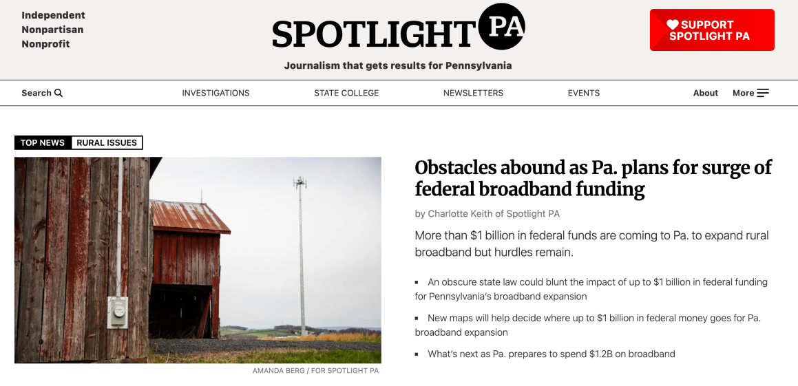 image of Spotlight PA website