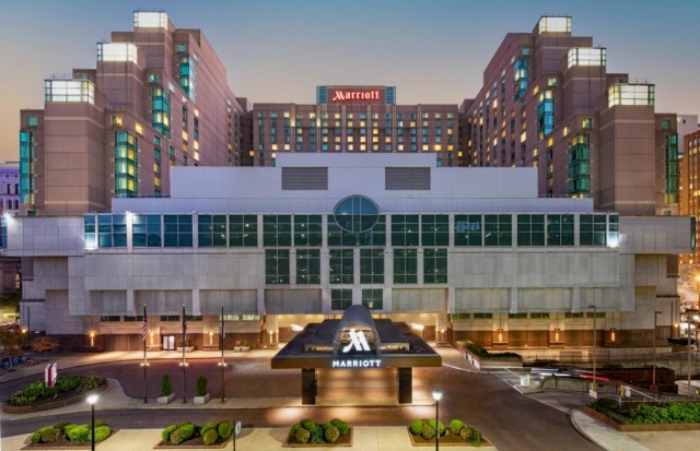 The exterior of the Philadelphia Marriott Downtown.